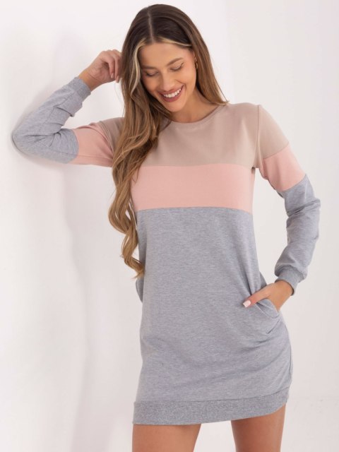 Sukienka-RV-SK-5869.04-ciemny bezowy