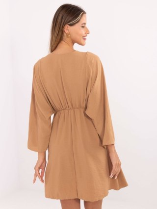 Sukienka-DHJ-SK-11981B.19-ciemny bezowy