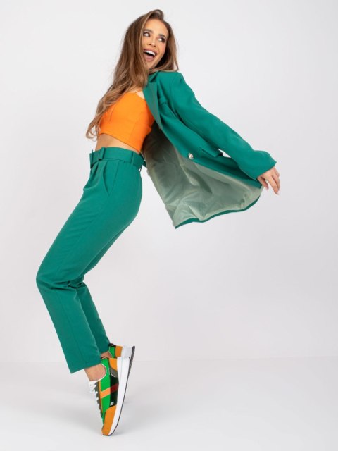 Eleganckie zielone spodnie damskie z kantem ITALY MODA Giulia