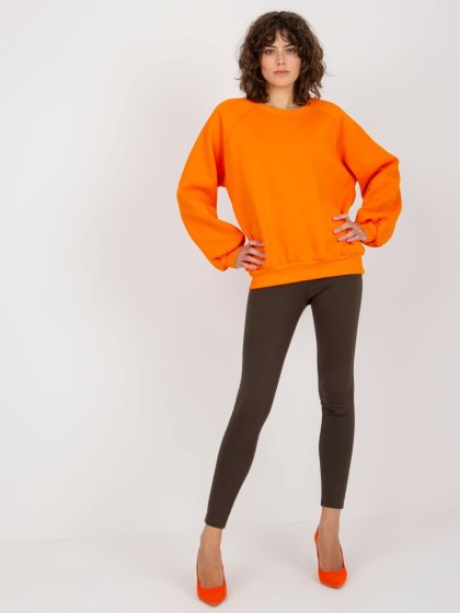 Pomarańczowa ocieplana bluza dresowa basic EX MODA