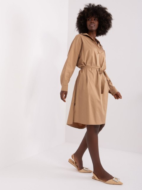 Sukienka-CHA-SK-9010.70-ciemny bezowy