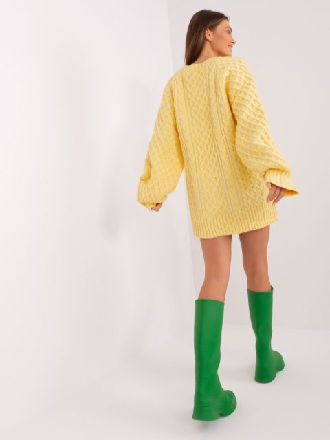 Sweter-AT-SW-2367-2.64P-jasny żółty
