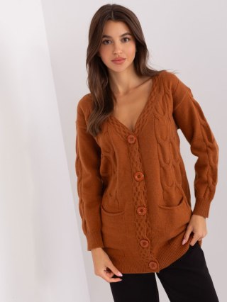 Sweter-AT-SW-2241.36P-ciemny pomarańczowy