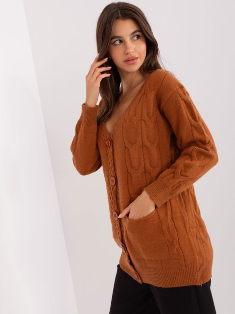 Sweter-AT-SW-2241.36P-ciemny pomarańczowy