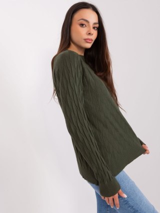 Sweter-AT-SW-2326.37X-ciemny khaki
