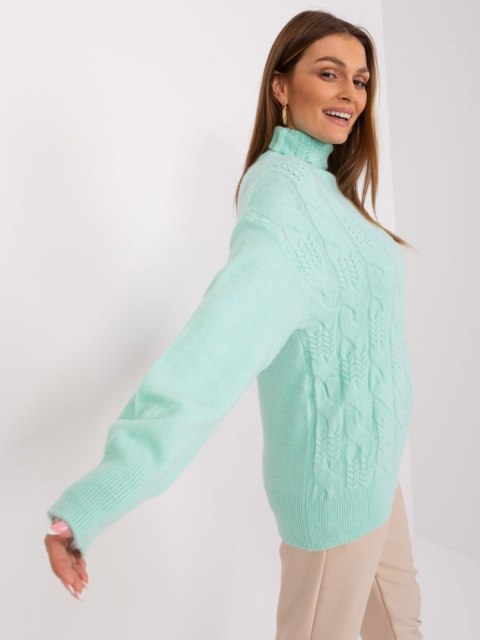 Sweter-AT-SW-23401.97P-ciemny miętowy