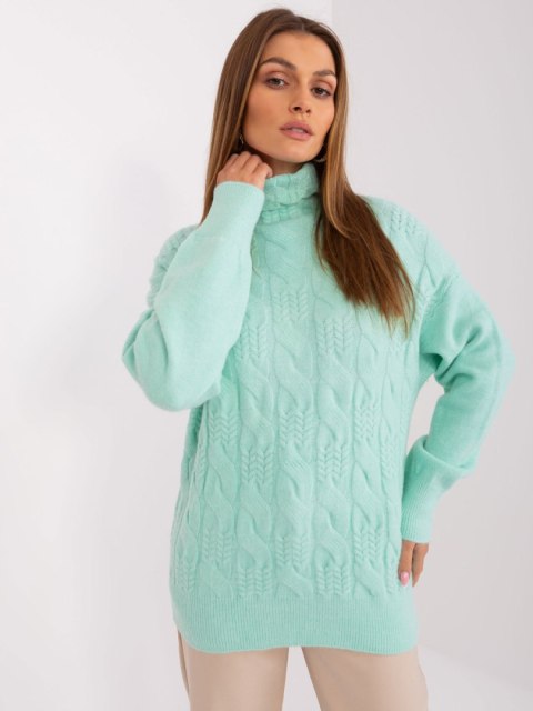 Sweter-AT-SW-23401.97P-ciemny miętowy