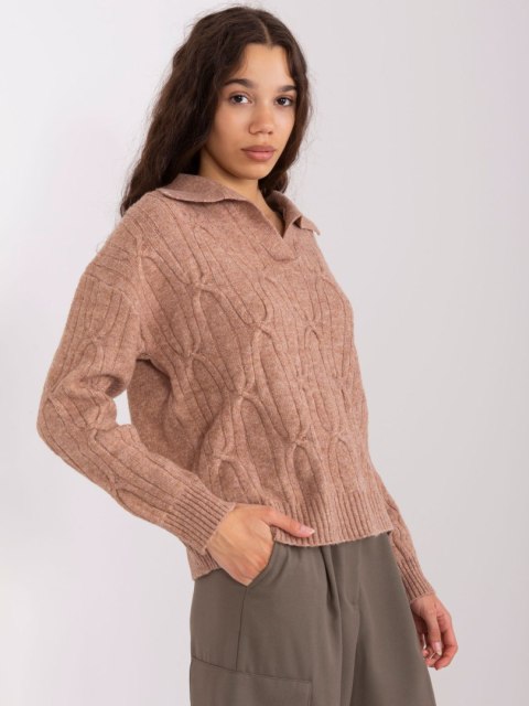 Sweter-AT-SW-2349-2.96-brązowy