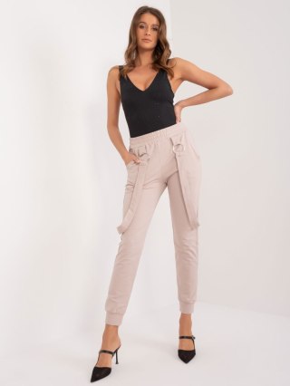 Spodnie dresowe-RV-DR-9629.82-beżowy