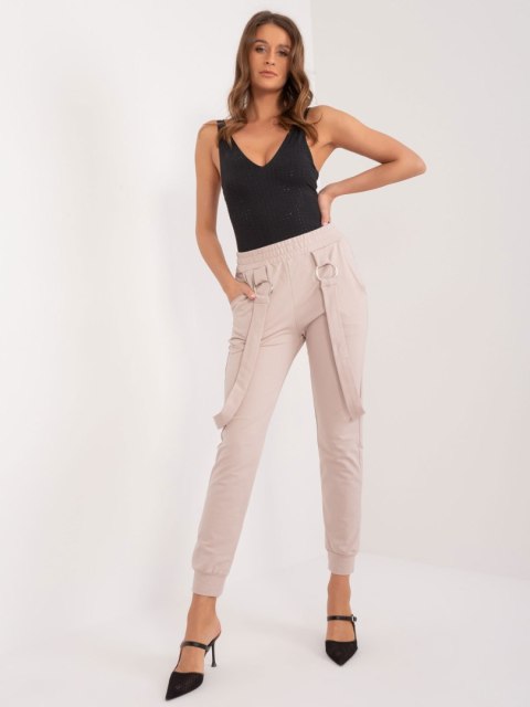 Spodnie dresowe-RV-DR-9629.82-beżowy