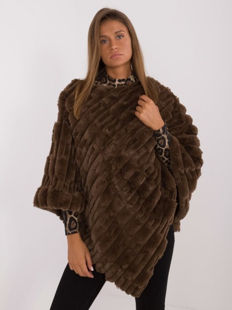 Poncho-AT-PN-2347.88-ciemny brązowy