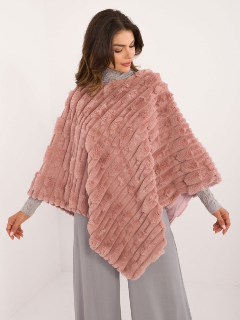 Poncho-AT-PN-2347.88-ciemny różowy
