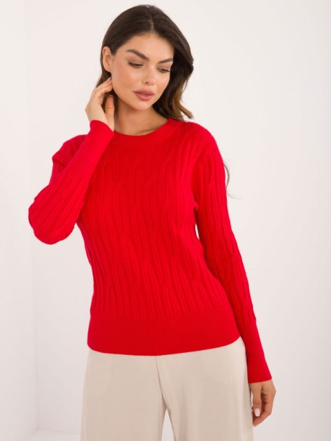 Sweter-AT-SW-2338-2.61-ciemny czerwony