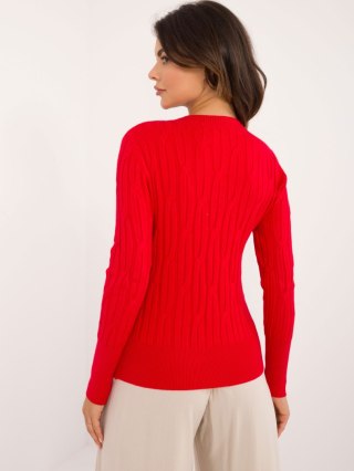 Sweter-AT-SW-2338-2.61-ciemny czerwony