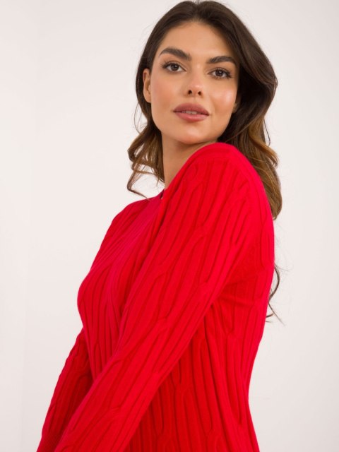Sweter-AT-SW-2338-2.61-ciemny czerwony