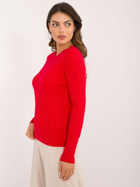 Sweter-AT-SW-2338-2.61-ciemny czerwony