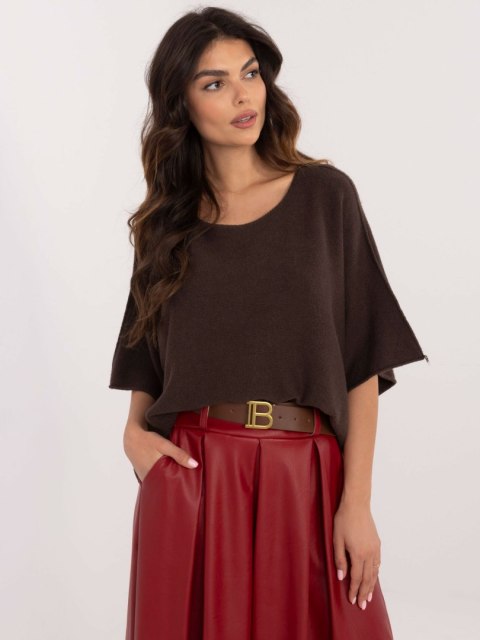 Sweter-IT-SW-0811.82P-ciemny brązowy