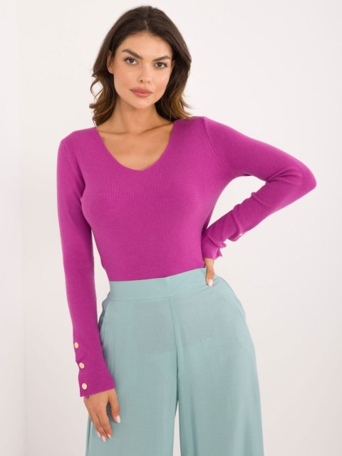 Sweter-AT-SW-2334.49-ciemny fioletowy