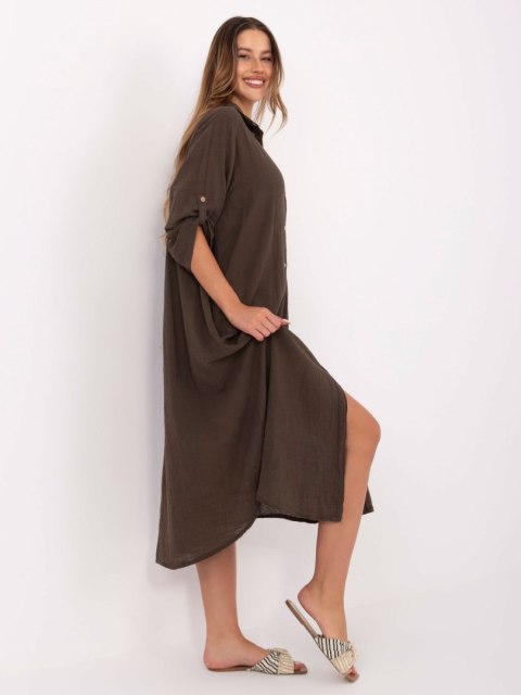 Sukienka-TW-SK-BI-24135.81-ciemny brązowy