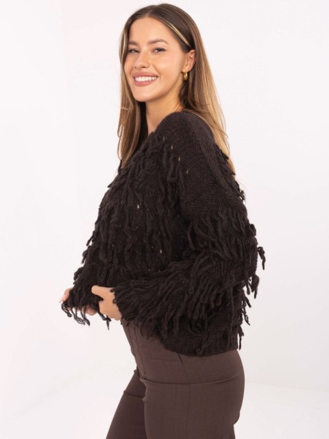 Sweter-MI-SW-2008.86-ciemny brązowy