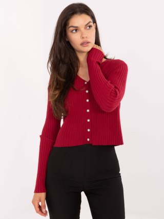 Sweter-PM-SW-R1639.27-bordowy