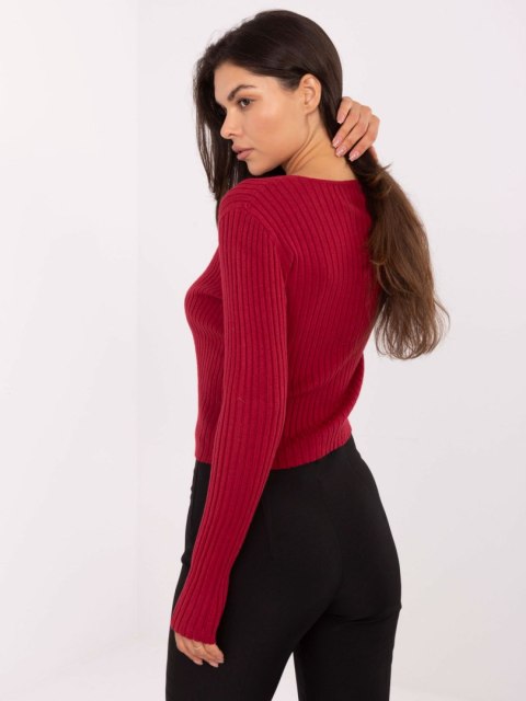 Sweter-PM-SW-R1639.27-bordowy