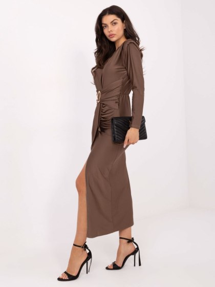 Sukienka-IT-SK-21625.84-ciemny bezowy