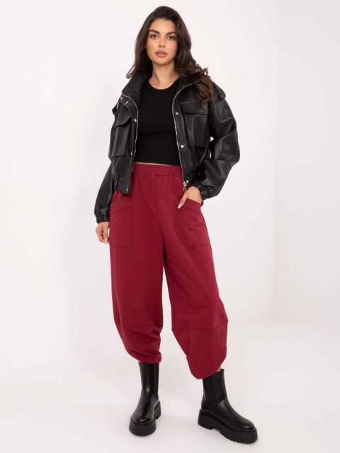 Spodnie dresowe-RV-DR-9719.86-bordowy