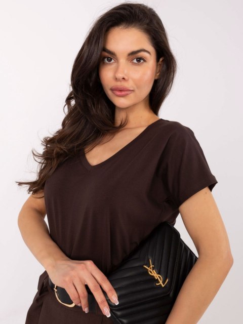 T-shirt-RV-TS-4832.47P-ciemny brązowy