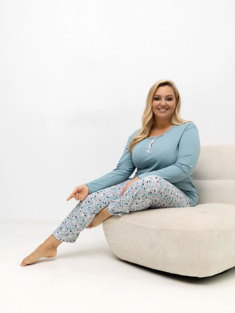 Piżama-DU-KN-FP-502.97-ciemny miętowy