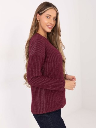 Sweter-RV-SW-A1026.52-bordowy