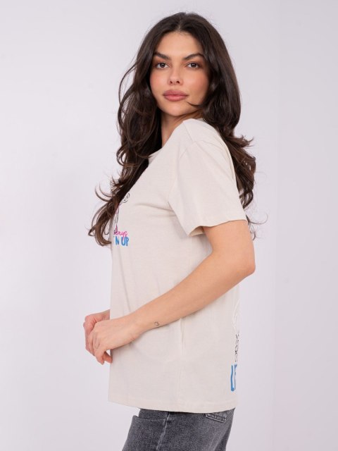 T-shirt-D12022AH02645Y-jasny beżowy
