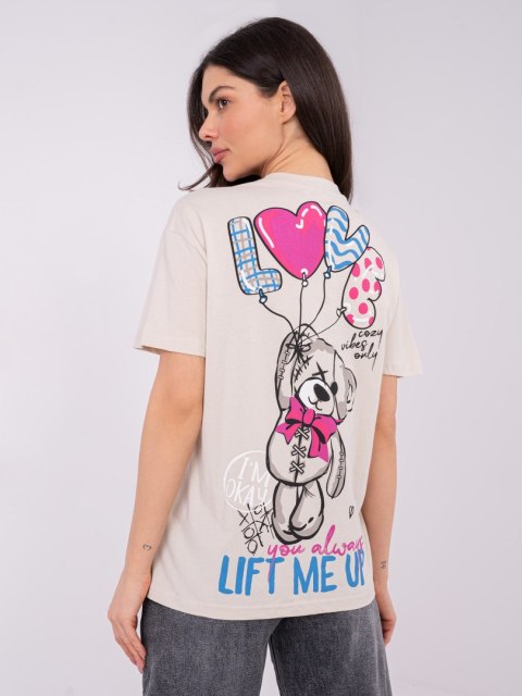 T-shirt-D12022AH02645Y-jasny beżowy