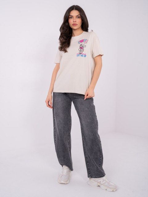 T-shirt-D12022AH02645Y-jasny beżowy