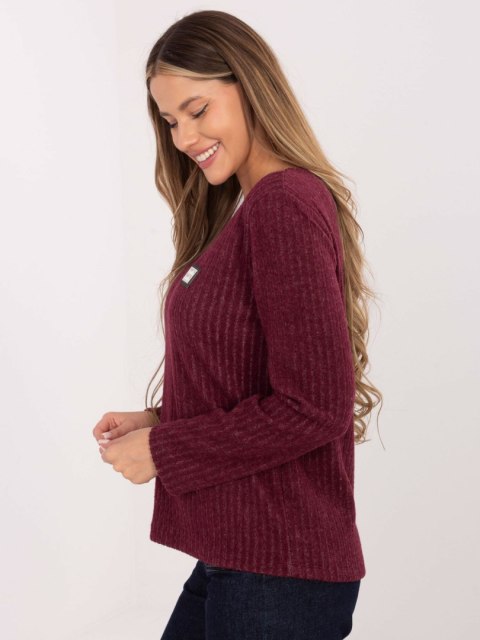 Sweter-RV-SW-A1025.80-bordowy