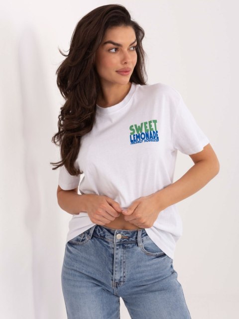 T-shirt-D12022AH02645W-biało-żółty