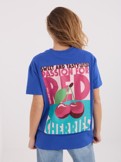T-shirt-D12022AH02645W-ciemny niebieski