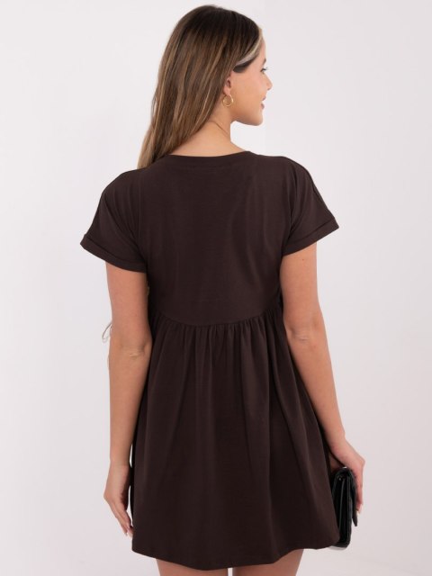 Sukienka-RV-SK-5672.03P-ciemny brązowy