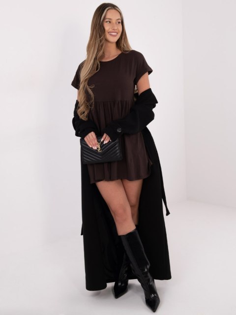 Sukienka-RV-SK-5672.03P-ciemny brązowy