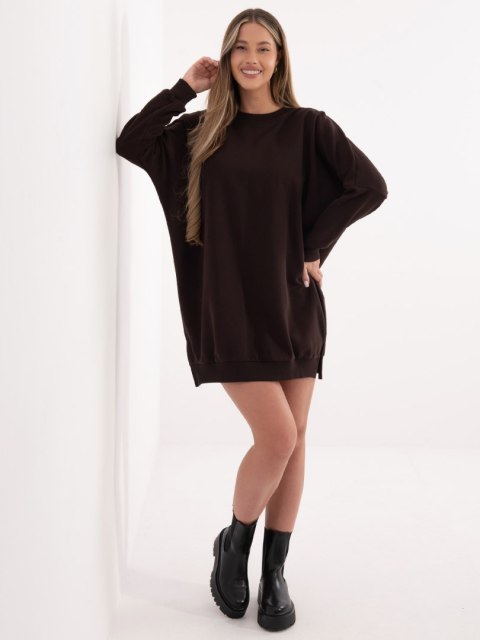 Sukienka-RV-SK-6019.67-ciemny brązowy