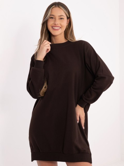 Sukienka-RV-SK-6019.67-ciemny brązowy