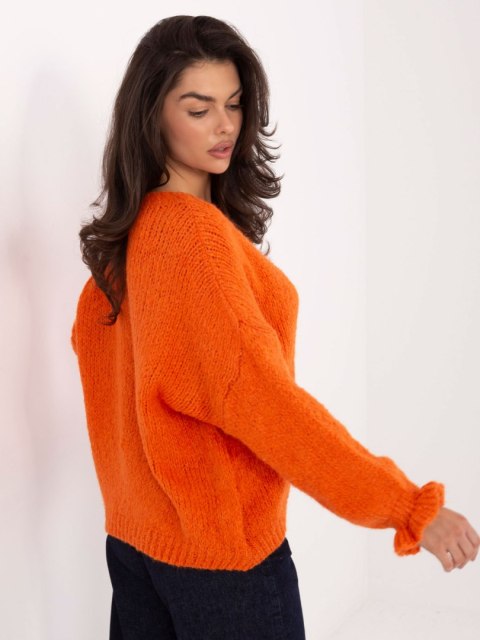 Pomarańczowy sweter damski z miękkiej dzianiny ITALY MODA