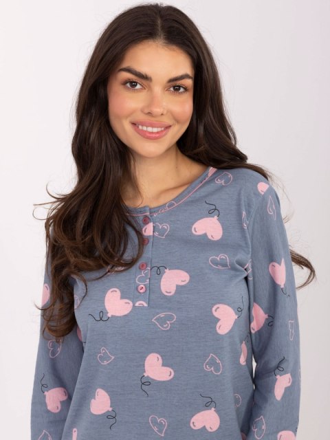 Koszula nocna-DU-KN-FP-100.26-ciemny niebieski