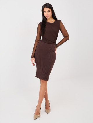 Spódnica-RV-SD-A1058.71-ciemny brązowy