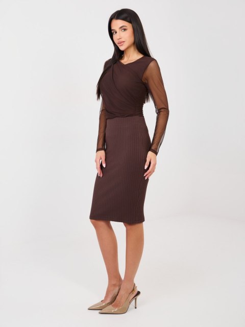 Spódnica-RV-SD-A1058.71-ciemny brązowy