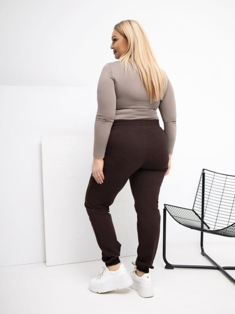 Spodnie dresowe-RV-DR-6301.88-ciemny brązowy