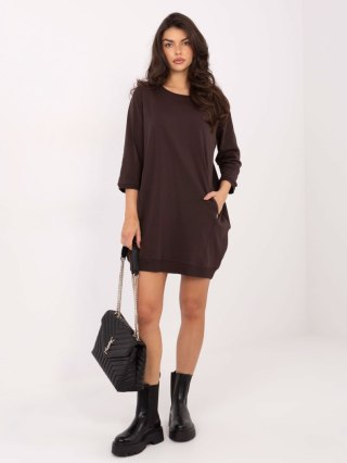 Sukienka-RV-SK-6839.95-ciemny brązowy