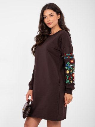 Sukienka-RV-SK-8979.94P-ciemny brązowy