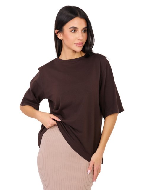 T-shirt-RV-TS-A1089.87-ciemny brązowy