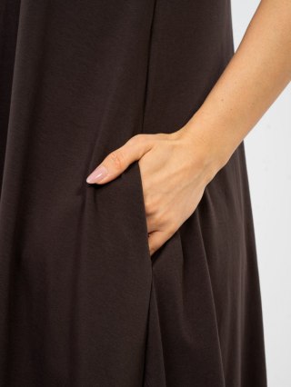 Sukienka-RV-SK-A1088.29-ciemny brązowy